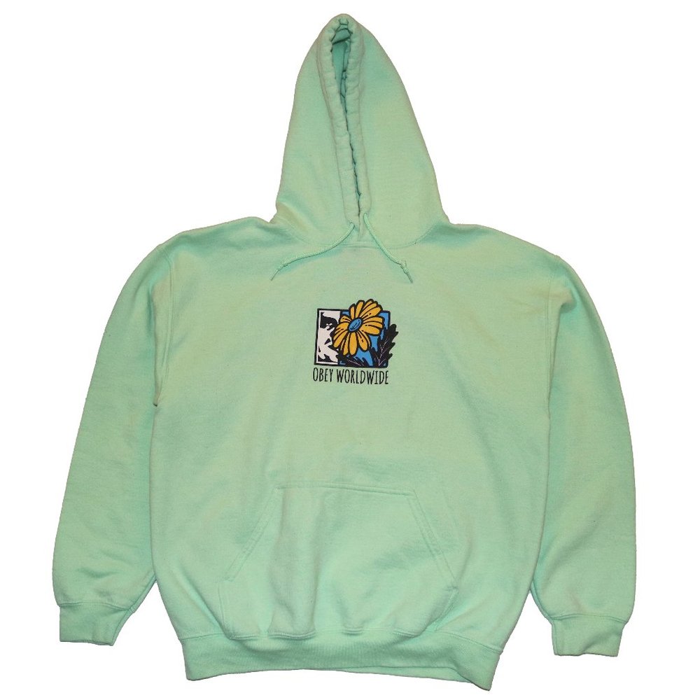 Obey Hoodie Sweatshirt Light Green Medium Obey Worldwide